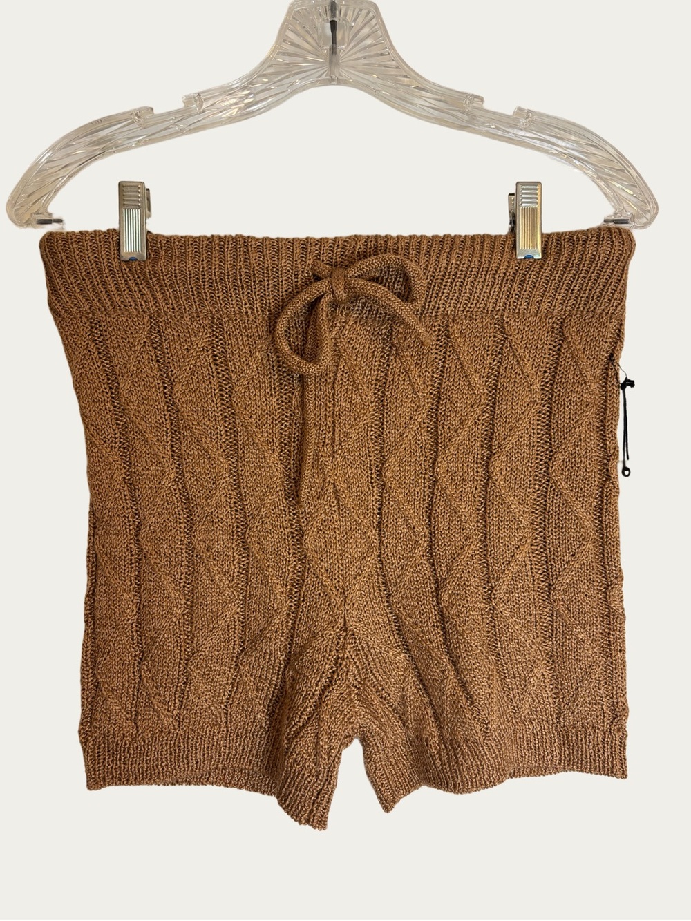 Forever 21 Brown Cable Knit Drawstring Pajama Shorts Medium NWT